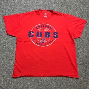MLB Chicago Cubs Baseball Club Red T-Shirt Mens XL Graphic Tee Distressed